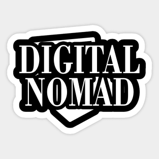 Minimalist Digital Nomad Typography Design Sticker